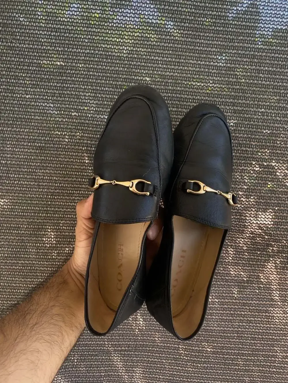 Coach Haley Leather Loafers, Black Grained Leather - Picture 2 of 6